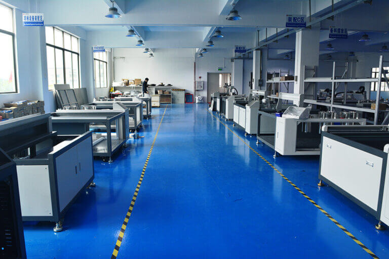 Resin dispensing equipment assembly and testing area
