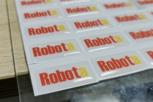 Robota resin domed sticker sample result