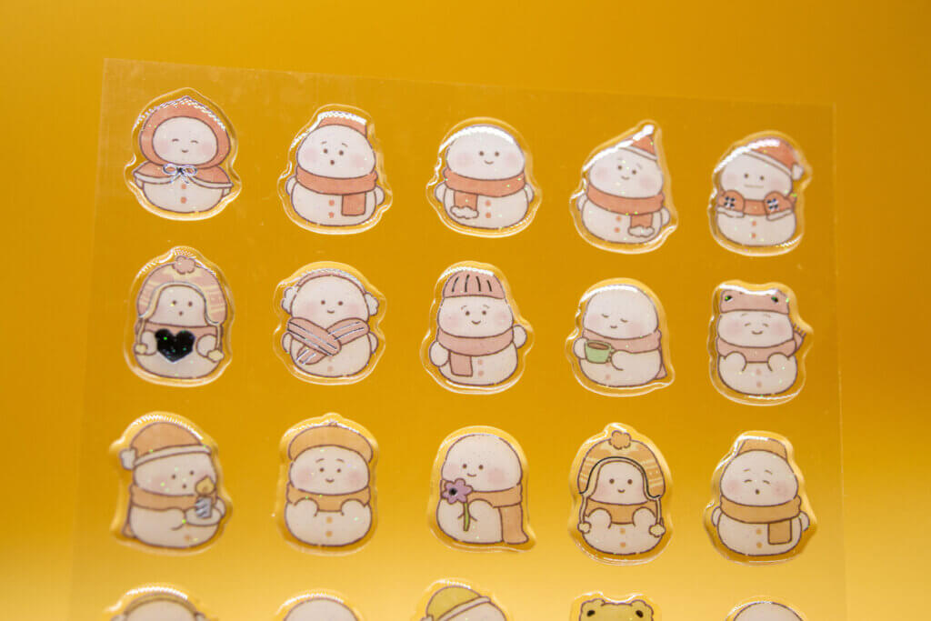 Gold glitter 3d dome sticker