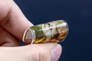 custom photo resin ring close up