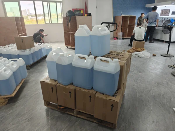 bulk resin containers in doming factory