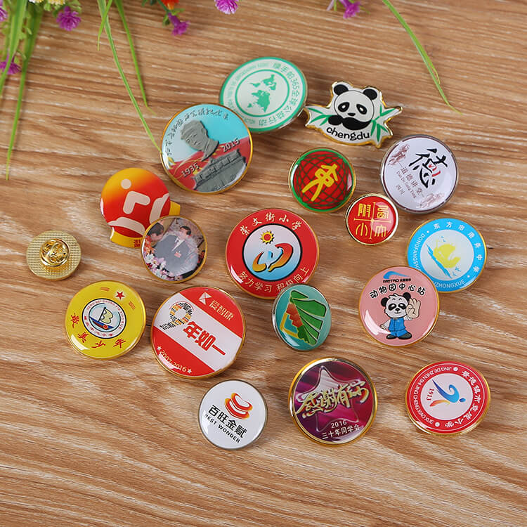 Domed badge sample with raised resin finish