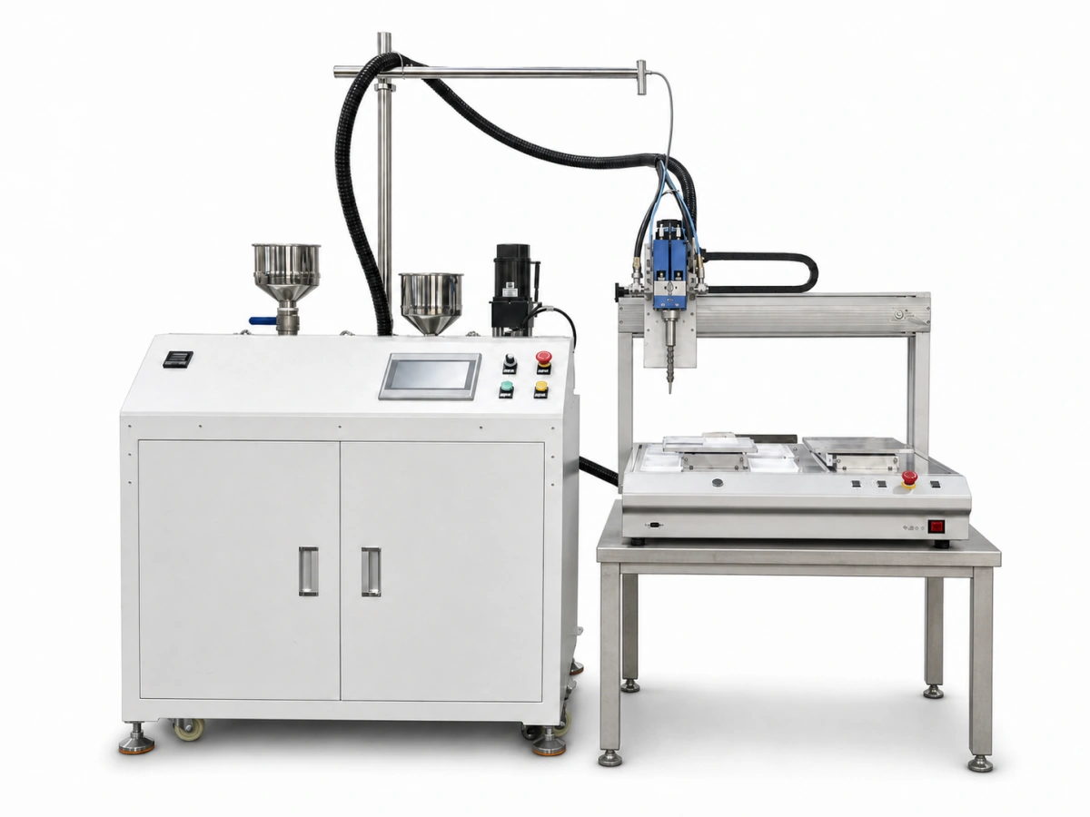PJ180 semi-auto resin doming unit connected with compact 3-axis platform